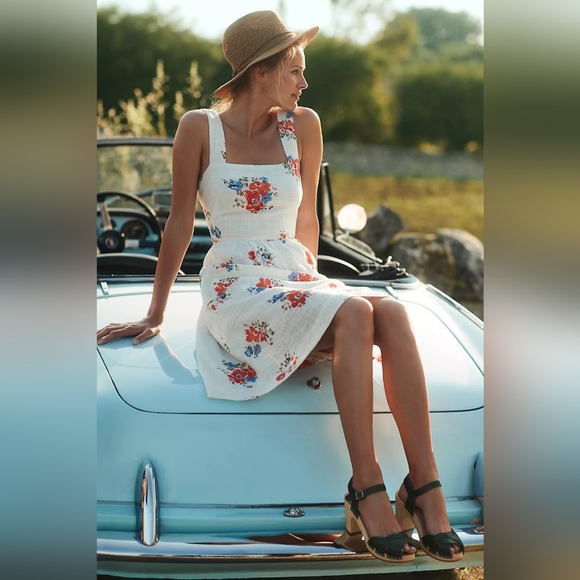 Anthropologie Ingalls Tie Waist Dress Cottagecore Summer Dress Size 2 - Picture 2 of 10